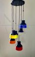 Vintage multicolored cascade chandelier, Italy 1960s