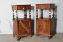 Pair of antique 19th century bedside tables in walnut with open part           