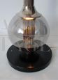 1970s modernist table lamp in smoked glass