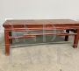Red lacquered Chinese bench from the early 1900s                            