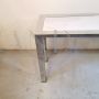 Vintage steel and marble console table, 1970s
