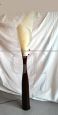 Floor lamp in stained wood with parchment lampshade, 1970s