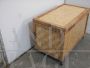 Vintage bamboo rattan trunk with wheels, 1970s
