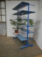 Industrial 70s blue shelves