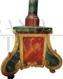 18th century electrified floor candlestick in painted wood