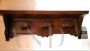 Hallway wall coat rack with hat shelf in carved wood 