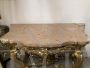 Roman Louis XV console in carved and gilded wood