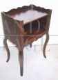 Small vintage bedside table in classic style with open compartment