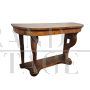 Antique walnut console table with carvings