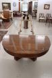 Antique oval table extendable up to 7.80 m in walnut wood