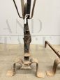 Pair of antique Tuscan andirons in wrought iron, 18th century