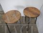Pair of industrial stools in walnut, 1950s