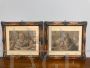 Pair of antique prints with characters, mid 19th century                 
                            