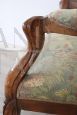 Antique Louis Philippe walnut upholstered armchair, 19th century