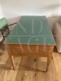 Large vintage 1950s desk with green top