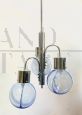 Chandelier by Toni Zuccheri for Venini in blue Murano glass