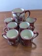 Vintage ceramic jug with 6 mugs by L.Ar.Ce Orvieto