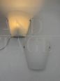 Pair of vintage wall lights in milky white glass, 1960s