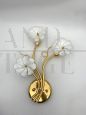 Wall lamp applique in Murano glass with flowers