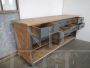 Vintage industrial wooden counter with 8 drawers