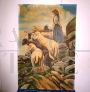 The Shepherdess with flock - Painting signed Clive