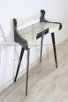 Vintage console or small desk with glass top, Italy 1950s