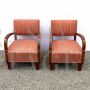 Pair of Art Deco armchairs from the 1930s - 1940s in briar