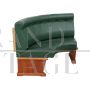 Modular corner sofa bench in green leather