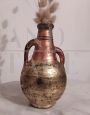 Amphora vase from the 60s in terracotta and gold leaf