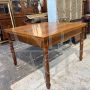 Antique extendable farmhouse Tuscan table in solid walnut, 19th century