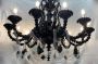 Rezzonico chandelier by Seguso in black Murano glass