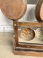 Antique 20th century plate rack with copper objects