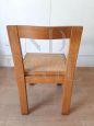 Set of 4 modern vintage chairs in natural oak and Vienna straw, 1980s