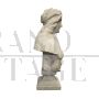 Sculpture bust of a woman in white Carrara marble