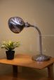 Industrial table lamp in satin steel