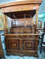 Antique Maggiolino style inlaid buffet & hutch in rosewood, Italy 19th century      