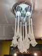 Venini chandelier in Murano glass with calla lilies, 1970s