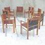Set of 12 leather chairs by Gianfranco Frattini for Bernini, 1981