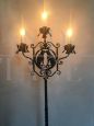 Vintage wrought iron floor lamp with cats, Italy 1930s