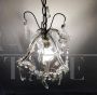 Vintage Maria Theresa style chandelier with crystal drops, 1950s