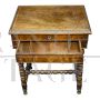 19th century carved sewing table with turned legs