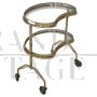 80s bar trolley in brass and glass