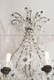 Antique Art Nouveau chandelier in tin and crystal, 20th century