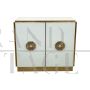 White Murano glass sideboard with jewel handles, 1980s                         