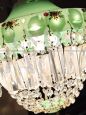 Vintage chandelier in decorated glass and Bohemian crystals, 1950s