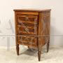 Small antique Louis XVI chest of drawers in inlaid walnut, 18th century Italy