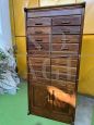 Vintage oak lawyer's filing cabinet with doors and drawers                   
                            