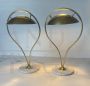 Pair of vintage brass and marble table lamps, 1970s