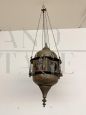 Moroccan lantern from the 1920s in copper with stained glass
