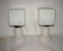 Pair of Vitropol cube table lamps, Poland 1970s